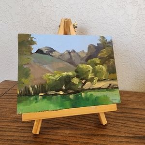 Small Desert Pond Oil Painting 6in x 8in